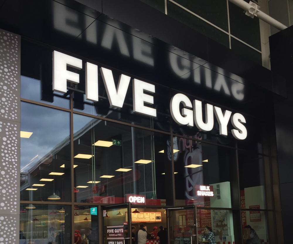 Five Guys Store Front in Edinburgh Scotland