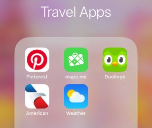 Travel App Folder on IPhone