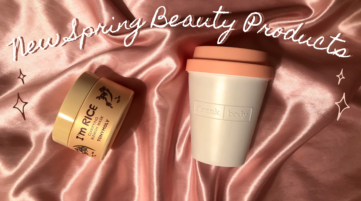 Spring Beauty Blog Title with products displayed